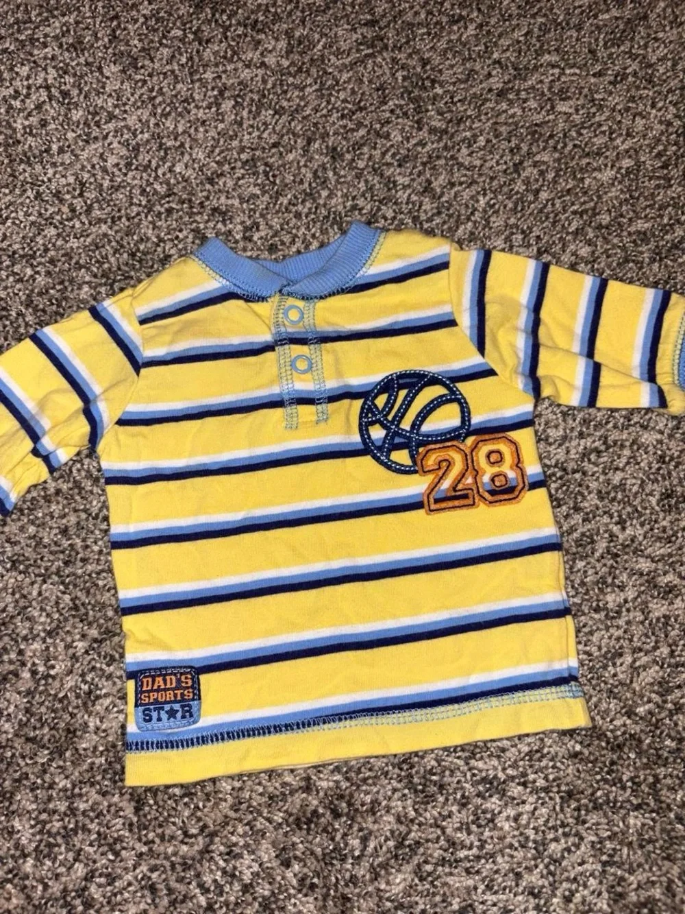 Y2K Henley Newborn Top with Basketball design